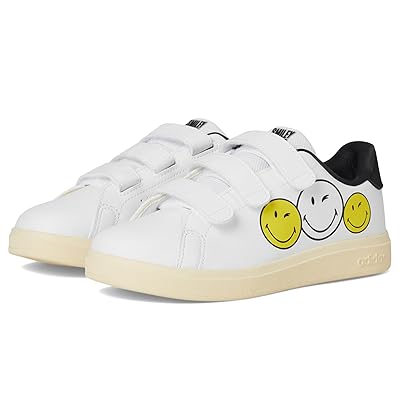 adidas Kids Smiley World Advantage Sportswear Shoes (Little Kid) Kids Shoes White/Bright Yellow/Black