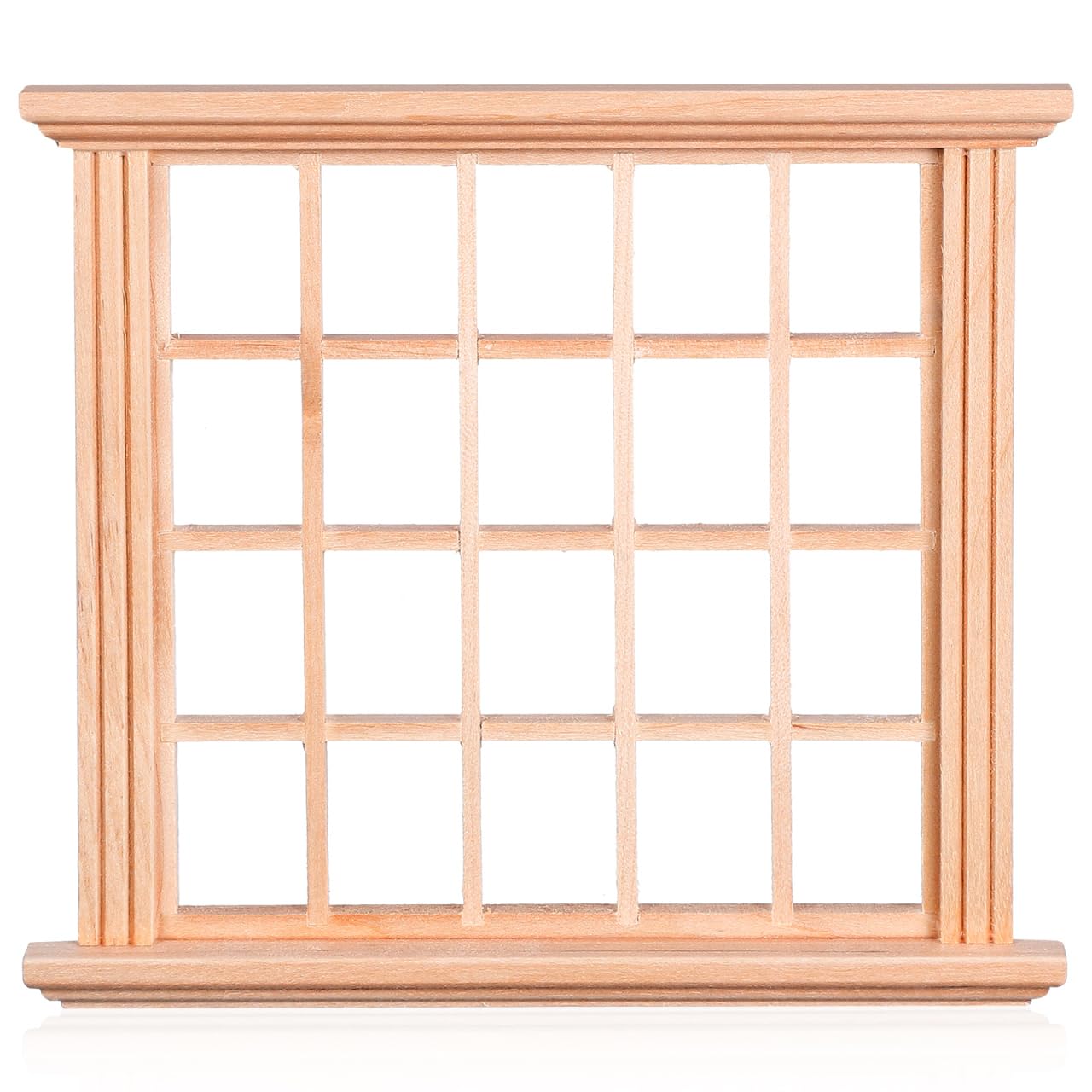 Abaodam Dollhouse Window, 1:12 Scale Wooden Miniature Window Frame, for Dollhouse Furniture, Fairy Garden Decoration and Mini Scene Accessories
