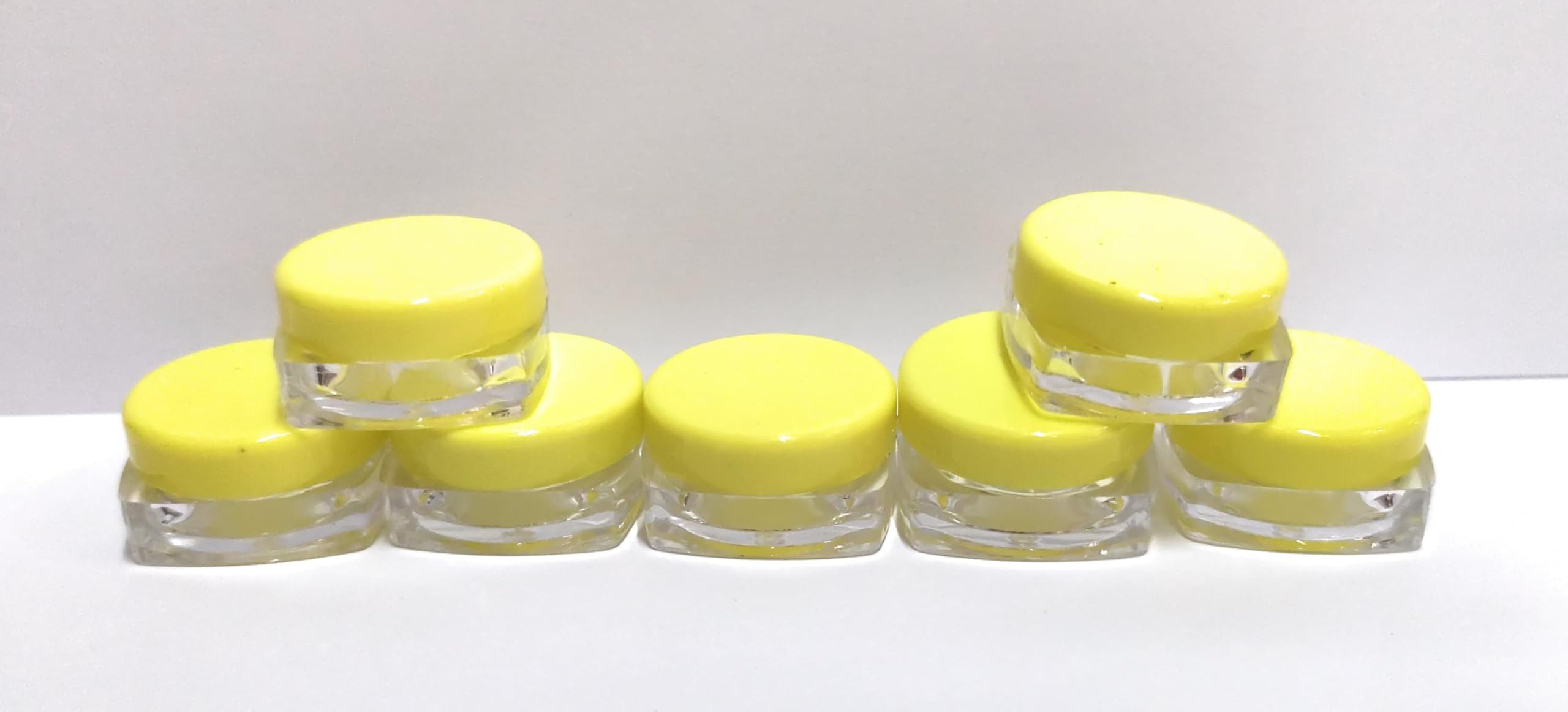 SHREE MAHA PS Acrylic Jars Transparent with Cap square container, Cosmetics Container for Creams,Lip Balm, Body Butter, Essential oil, Costemic, Makeup Use 5 gm (Yellow) [PACK OF 24 PCS]-picture-50