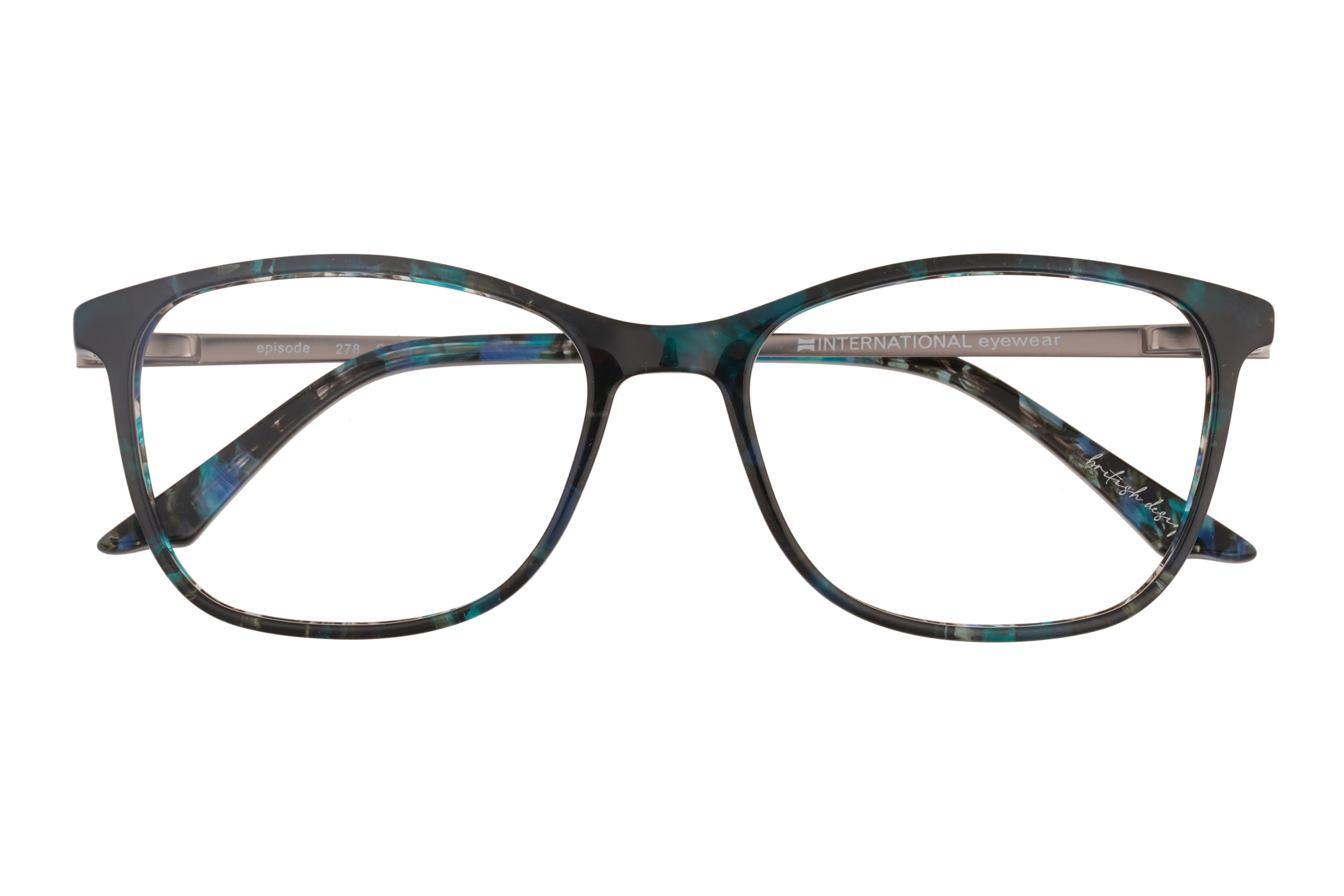 Episode Brille mit Sehstärke für Damen optional mit Sonnenbrillentönung oder Blaulichtfilter, Oval, gefertigt aus Acetat (inklusive Brillenetui)