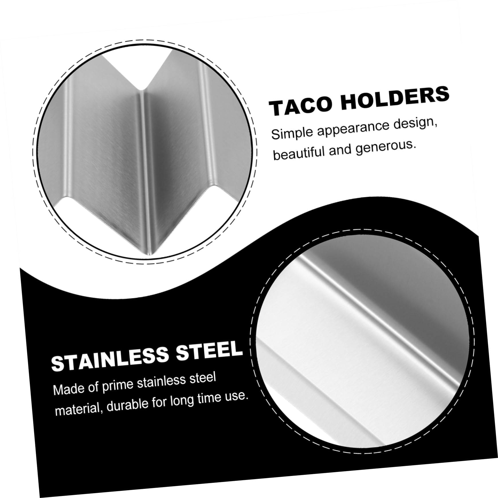 Garneck 2 Pcs Tortilla Stand Clear Pancake Rack Taco Holder Tray Nonslip Storage Holders Mini Taco Holder Rust-proof Taco Racks Banner Stand Taco Display Holders Silver Stainless Steel