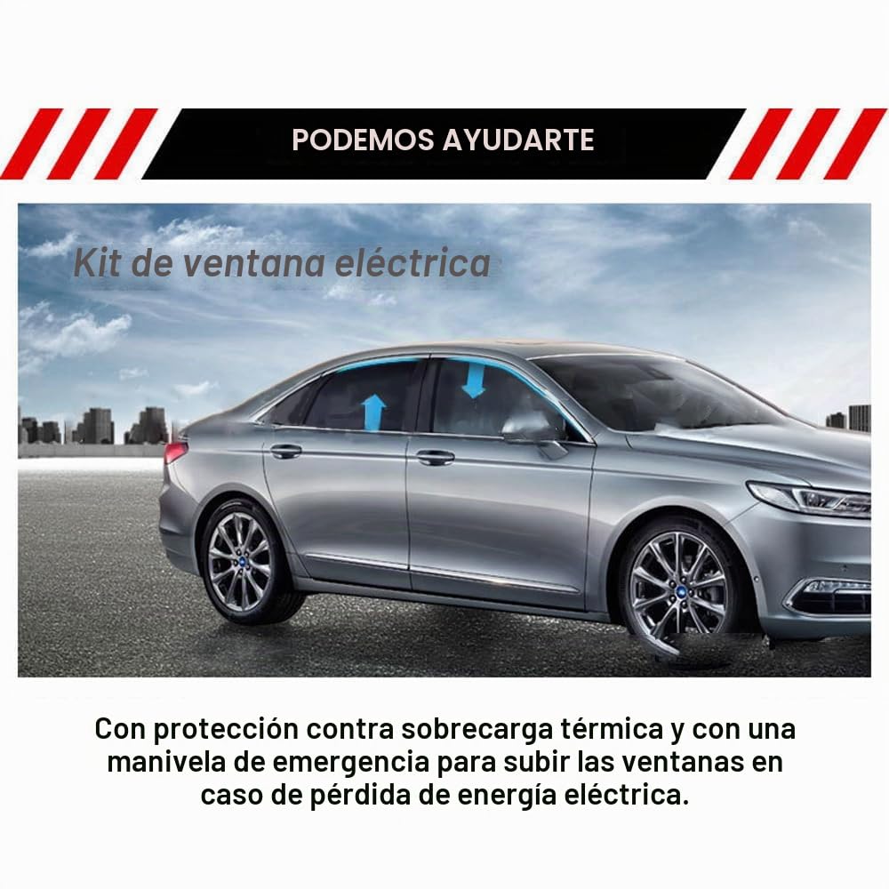 Shkalacar Kit de conversión universal para alzacristales eléctricos con interruptores, cableado y hardware para pick-up de 2 puertas, SUV, camiones, furgonetas, automóviles, kit de conversión de