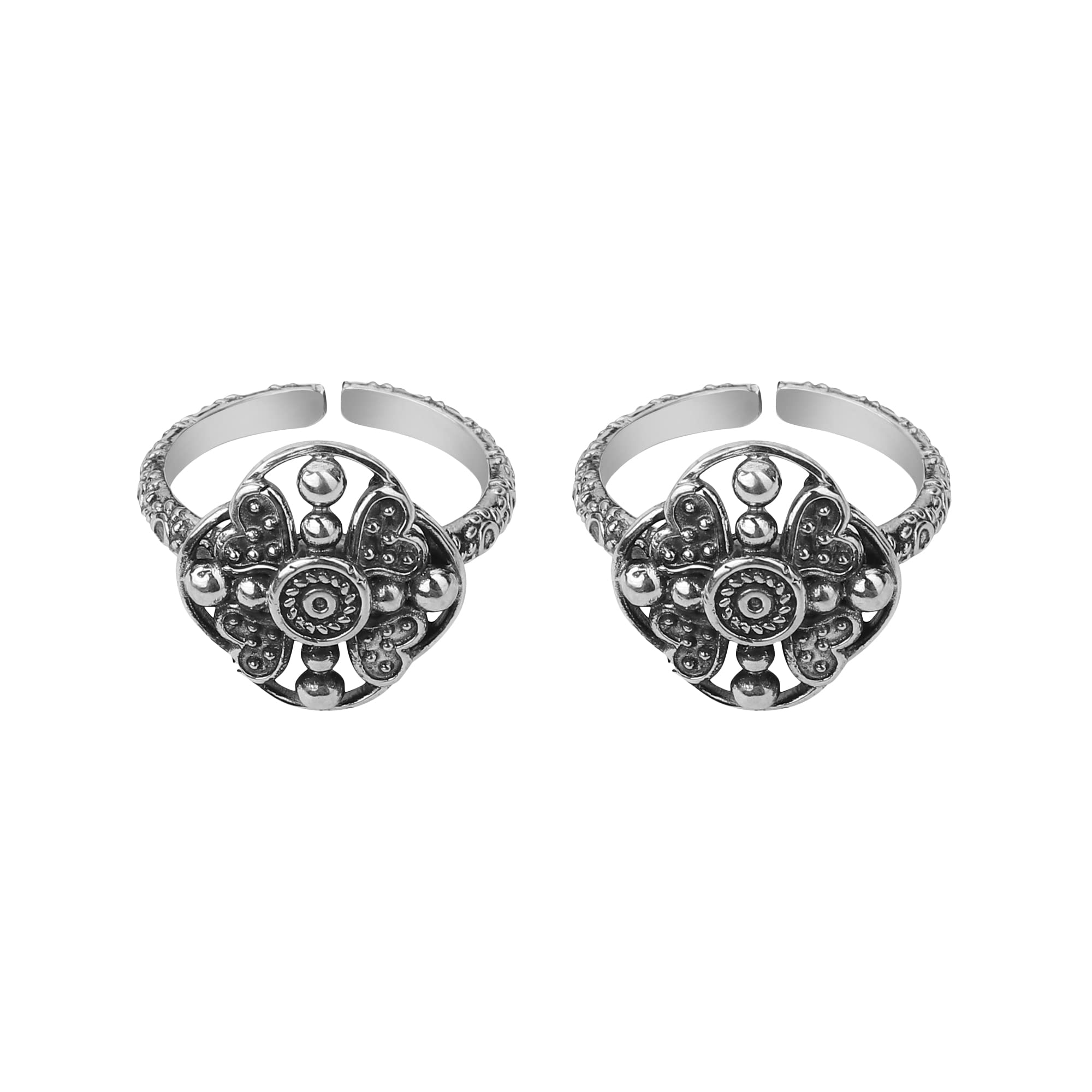 One2One Toe Ring Pair in 925 Sterling Silver