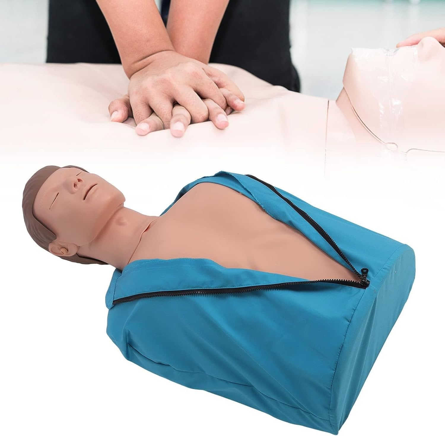Reanimationspuppe (Halbkörper), künstliches Reanimationsmodell aus Gummi für Krankenhaus & Schule, Erste-Hilfe-Set für Erwachsene