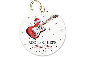 Personalized Electric Bass Guitar Christmas Ornament 2024