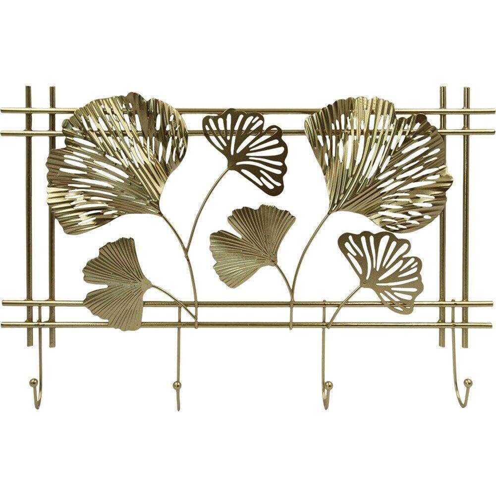 Llavero de hoja de ginkgo ahuecado y gancho para abrigo de pared