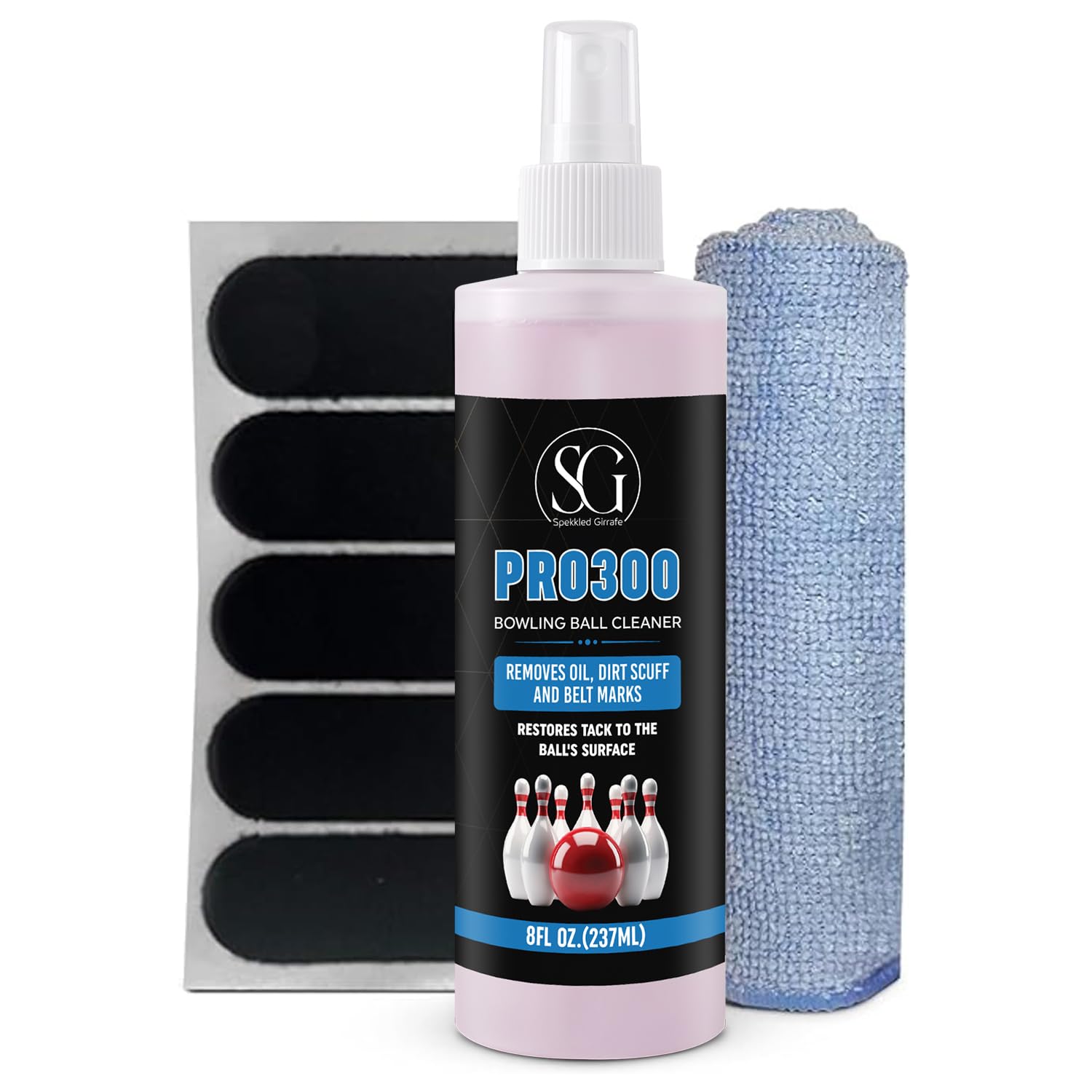 Bowling Ball Cleaner Spray with Cleaning Cloth and Thumb Tape - Oil, Scuff, and Belt Mark Cleaner Restores Tack and Prolongs Lifespan of Ball - EPA Safe Bowling Ball Restoration - 8 Fl Oz-image-31