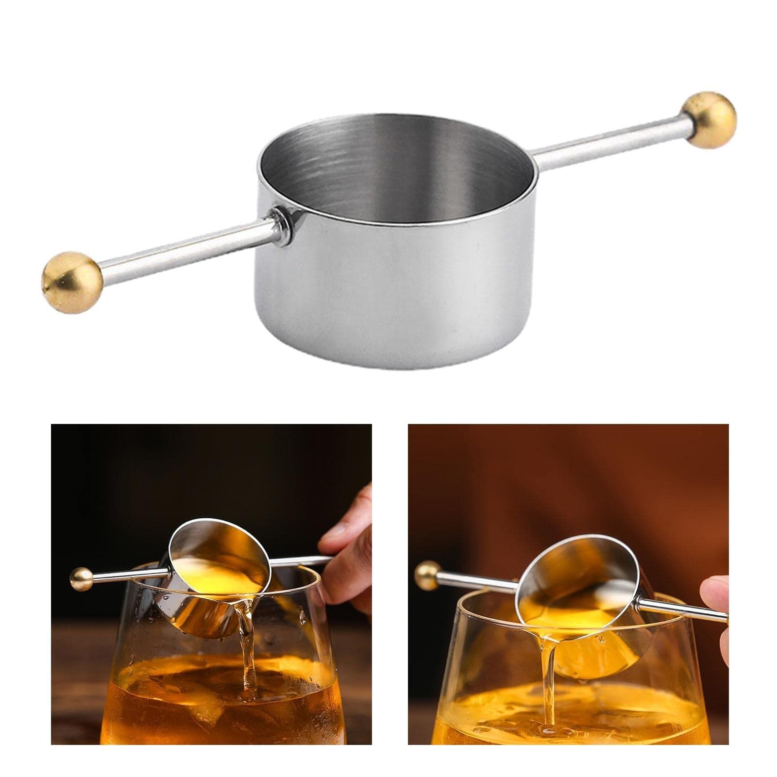 Cuillère à Bar, doseur à Cocktail, Mesure de Boisson, Outils de Barman, Tasse à mesurer à Double Perle, pour Bar et Maison