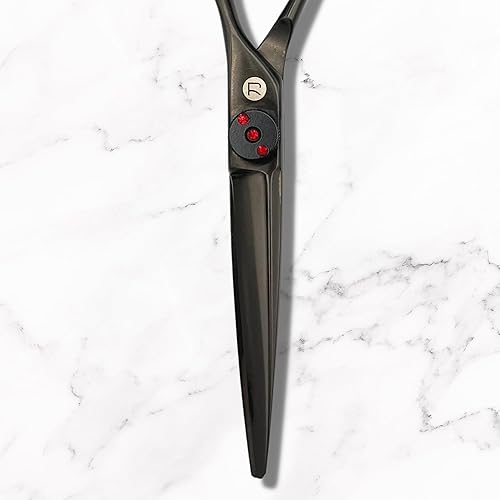 Miniatura 3 de Saki Shears Tijeras de pelo Chsai  Tijeras profesionales de corte de pelo negro mate  hechas de acero japonés  afiladas, duraderas, 5.5 pulgadas