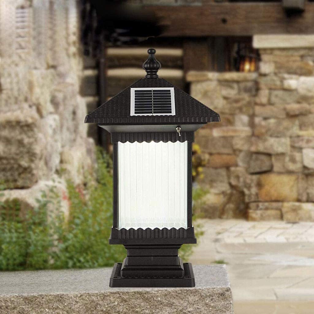 Oświetlenie dziedzińca oświetlenie uliczne zewnętrzne światło filarowe światło solarne wodoodporna zewnętrzna lampa ścienna aluminiowa retro ściana ogród kolumna reflektory