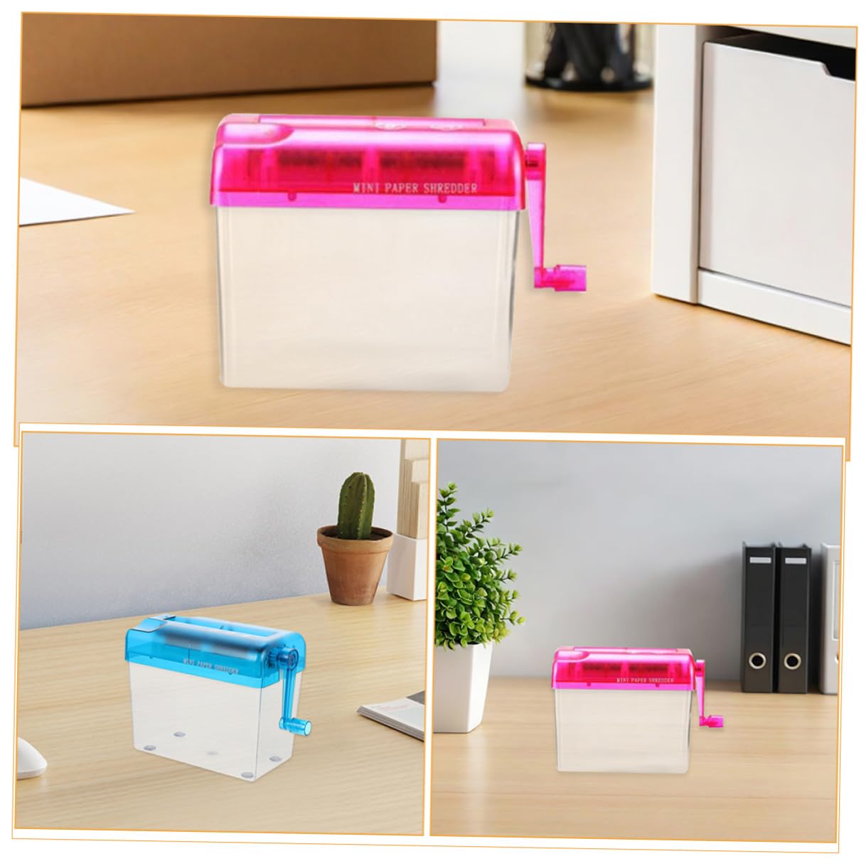 2 pezzi Distruggidocumenti Manuale Portatile Mini per Casa e Ufficio Shredder Manuale Senza Elettricità per Documenti Sensibili Strumento di Taglio Preciso e Compatto