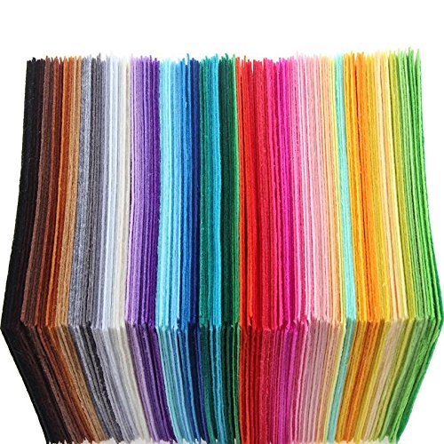 3nh 3nh 40pcs Non Woven Felt Fabric 1mm Thickness Polyester Cloth Felts DIY Bundle For Sewing Dolls Crafts15x15cm, Multicolor