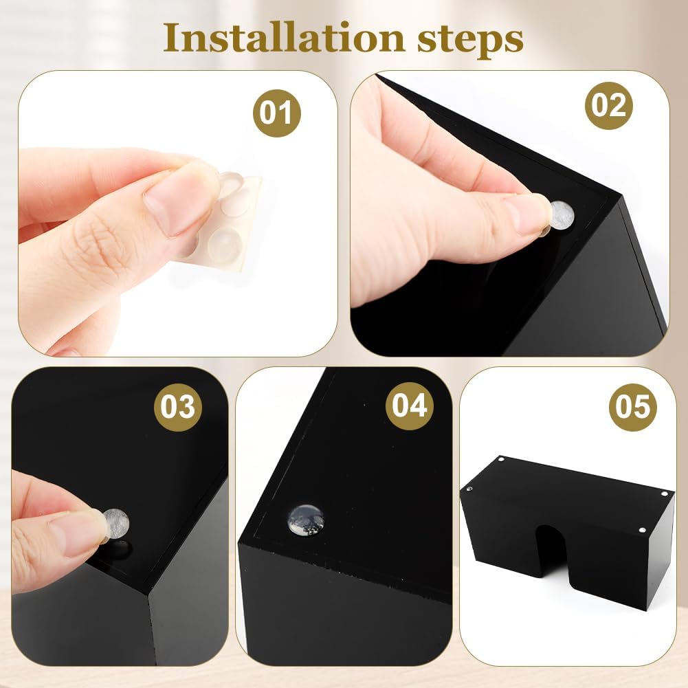 Paper Towel Holder Countertop, Acrylic Napkin Dispenser, Multifold Paper Towel Dispenser, Black Napkin Holder for Z-fold C-fold Trifold - Image 6