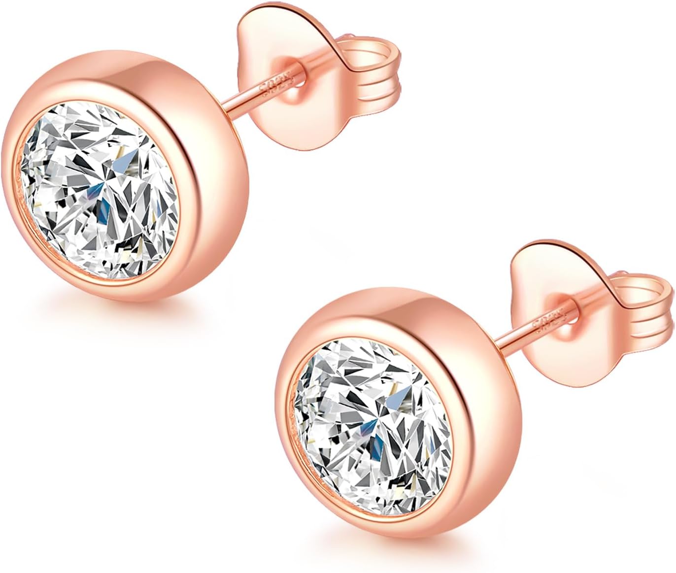 Moissanite Diamond Stud Earrings, 1-2 Carat D Color VVS1 Clarity, Hypoallergenic 925 Sterling Silver with 18K Gold Plating, for Women & Men, Professional Lab Created, GRA Certified Luxury Jewelry Gift