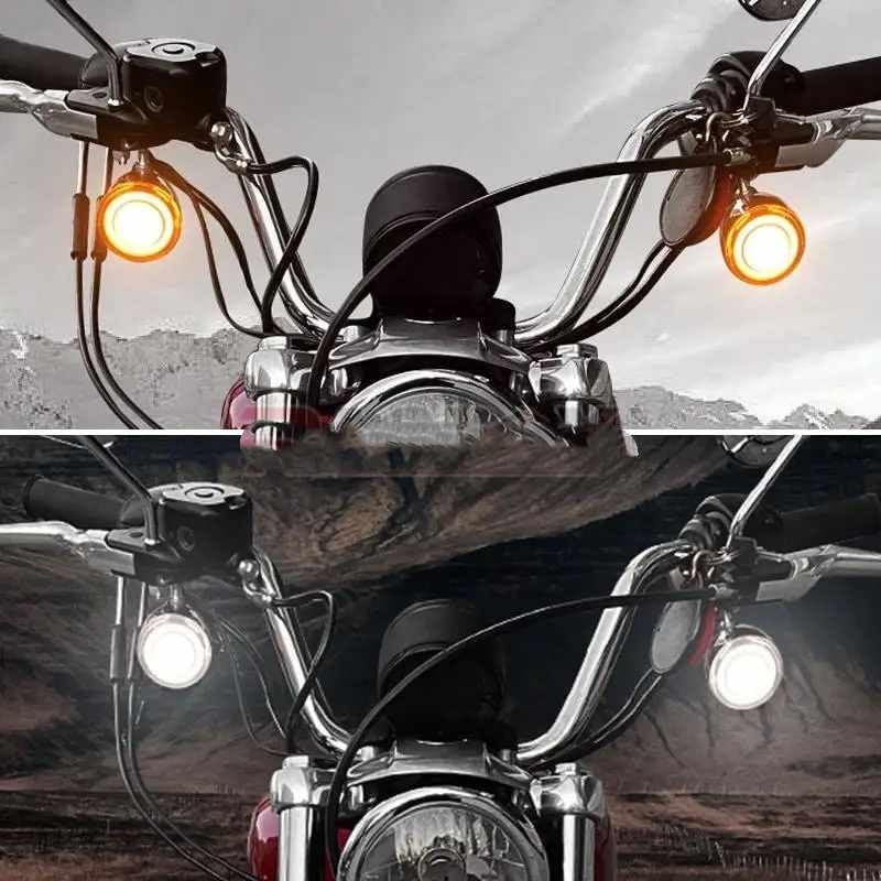 Faro Posteriore Stop Running Luci Di Direzione Anteriori A LED Per Motociclette, Indicatori In Metallo DRL Bianchi Ambrati per Softail per Sportster 883 1200 Accessori