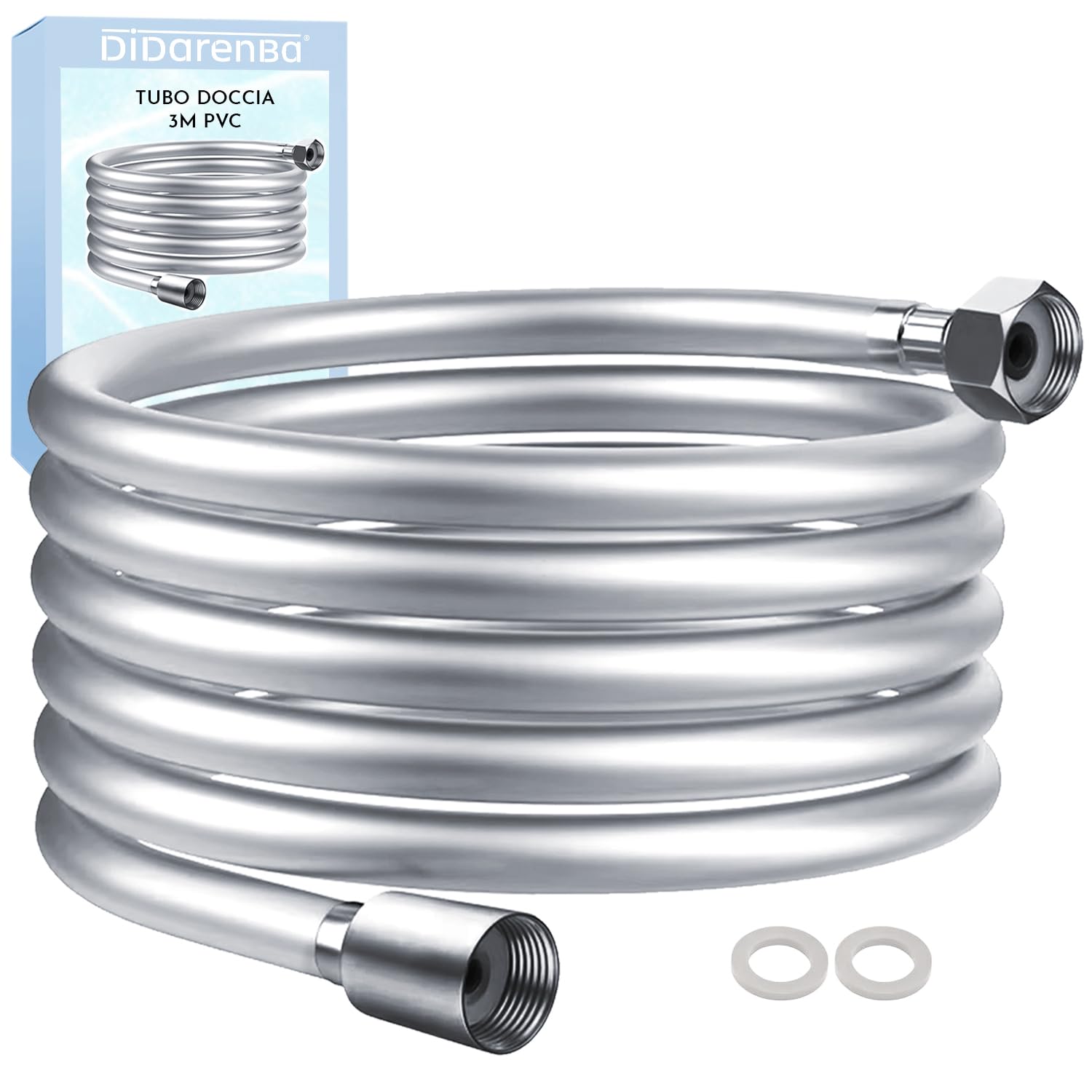 Tubo doccia 3 metri pvc flessibile raccordo universale antitorsione flessibile doccia 3m tubo flessibile doccia