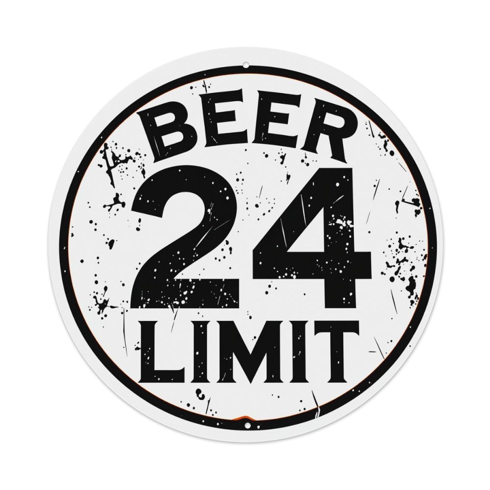 Beer 24 Limit Sign Pattern Round Tin Sign Vintage Style Metal Sign Home Bar Garden Wall Plaque Decor Metal Poster 8x8 Inch