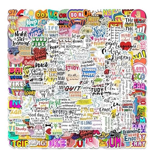 200 adhesivos de motivación con frases positivas – Citas inspiradoras para niños, adolescentes y adultos, adhesivos de vinilo resistentes al agua para botellas de agua, portátiles, libros