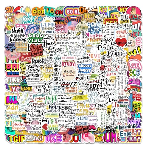 200 adesivi motivazionali con frasi positive: citazioni ispiratrici per bambini, ragazzi e adulti, adesivi in vinile impermeabile per bottiglie d'acqua, computer portatili, libri, scrapbooking,