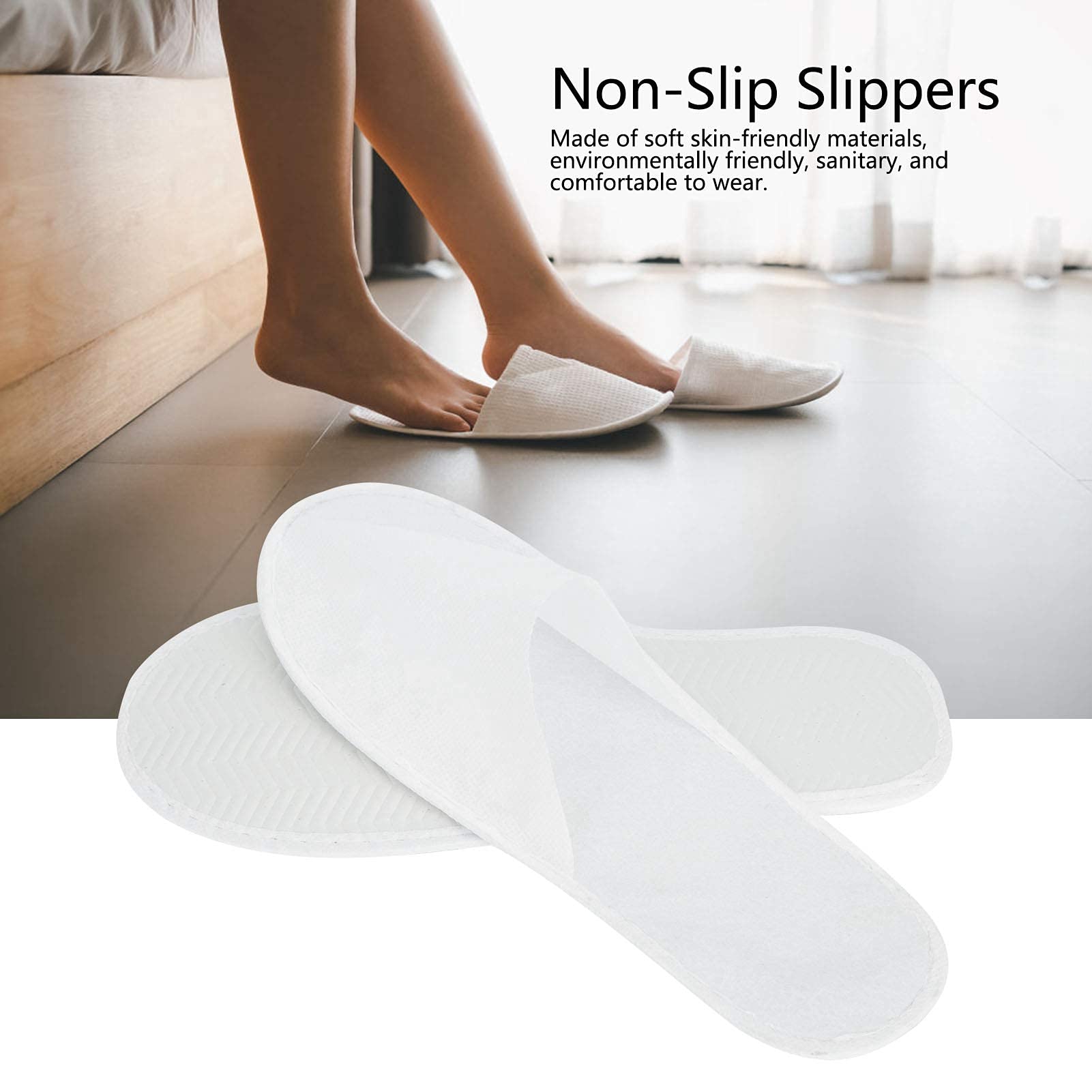 100 paia di pantofole usa e getta, unisex, con punta chiusa, taglia unica, per spa, vacanze, feste, ospiti, hotel e viaggi