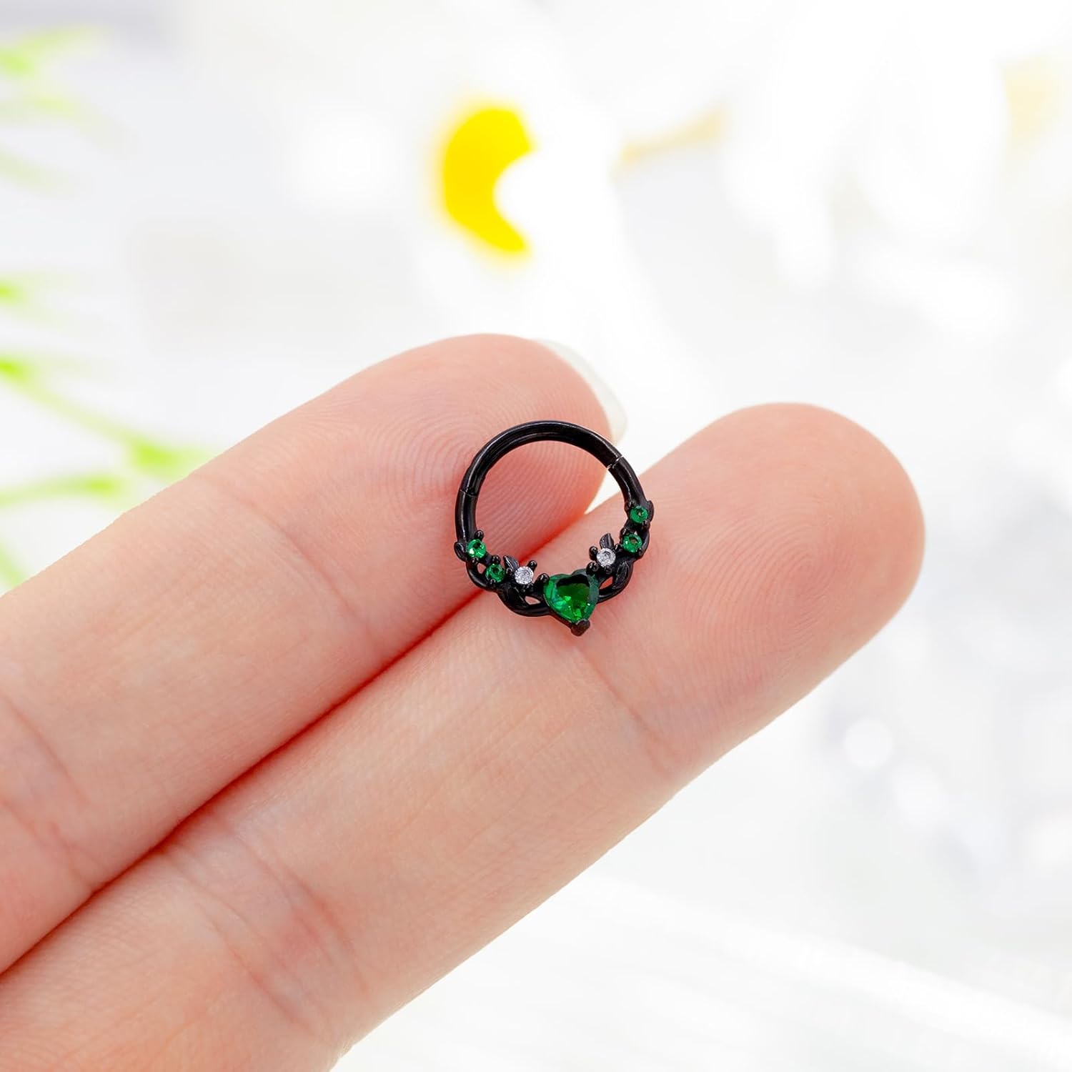 Septum Nose Rings Hoops for Women, 316L Surgical Steel 16G Leaf Cartilage Earrings, Tragus Helix Rook Daith Piercing Jewelry - Image 6