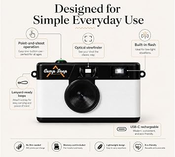 Screen-Free Digital Camera by Camp Snap