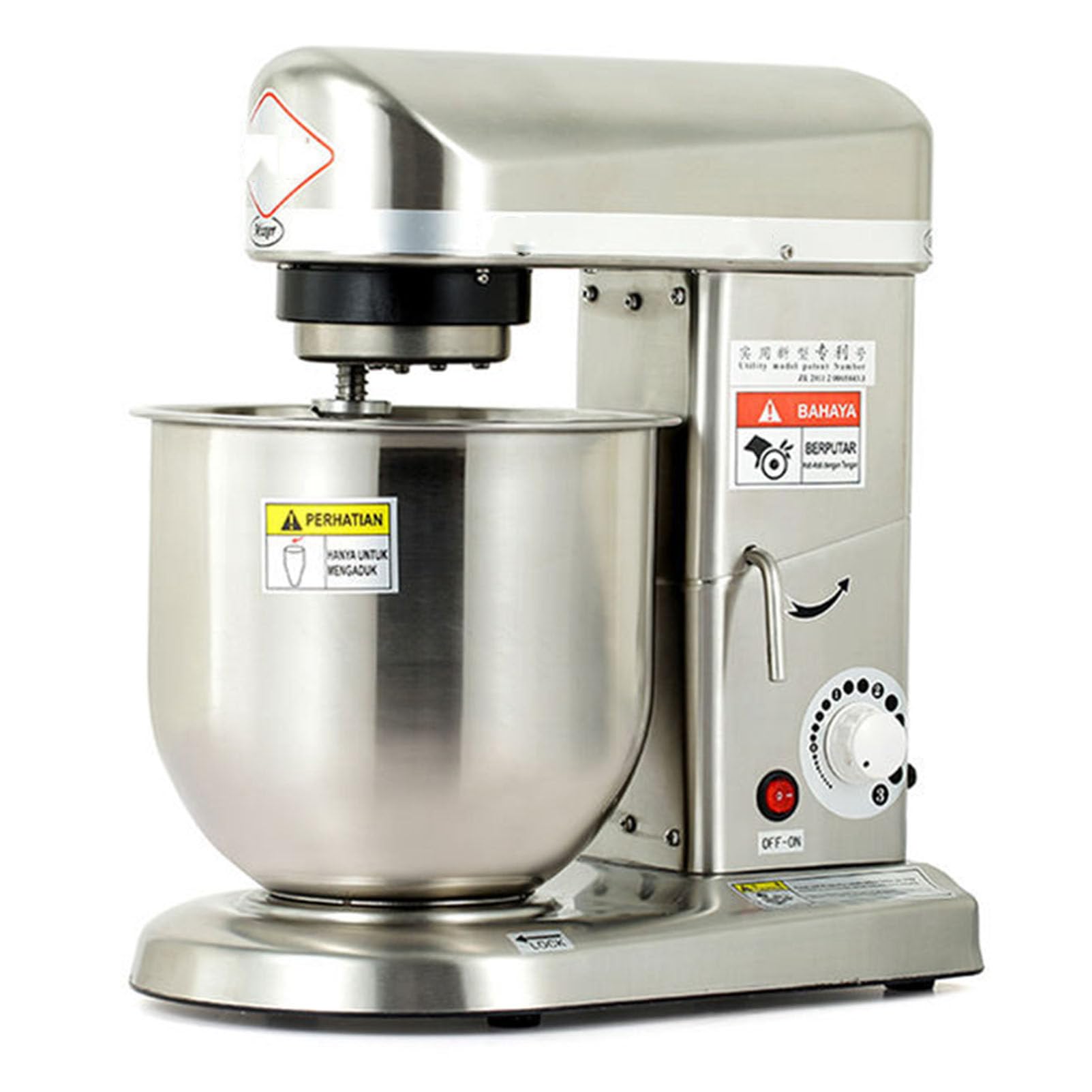 LYDZUSDP 3 Speed Kitchen Mixer,Baking Stand Mixer with Stainless Steel Mixing Bowl,Whisk,Dough Beater,10L Commercial Food Stand Mixer Dough Blender(Stainlesssteel)