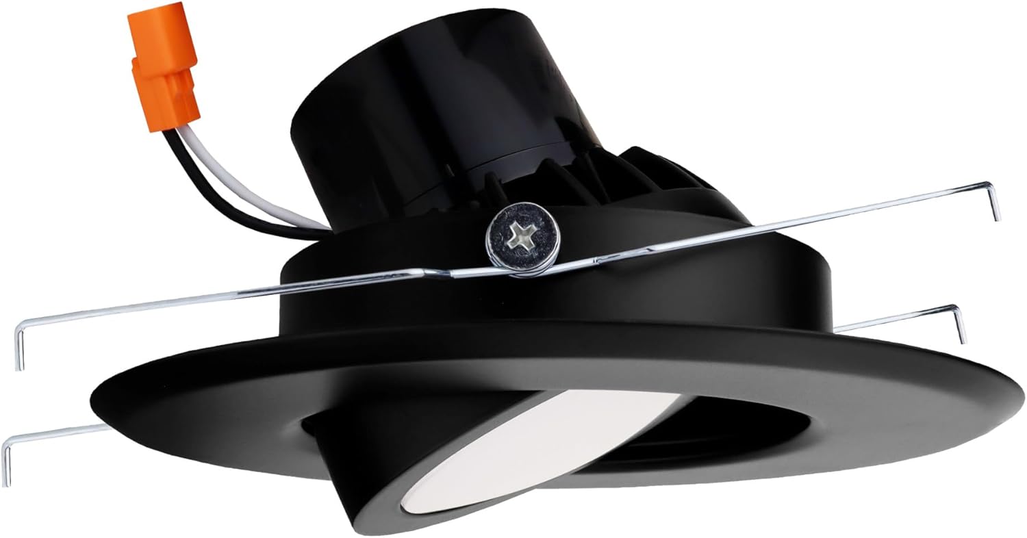 Elco EL616CT5 6" Integrated LED Round Adjustable Recessed Trim - 1000 Lumens 5000 Kelvin - Black
