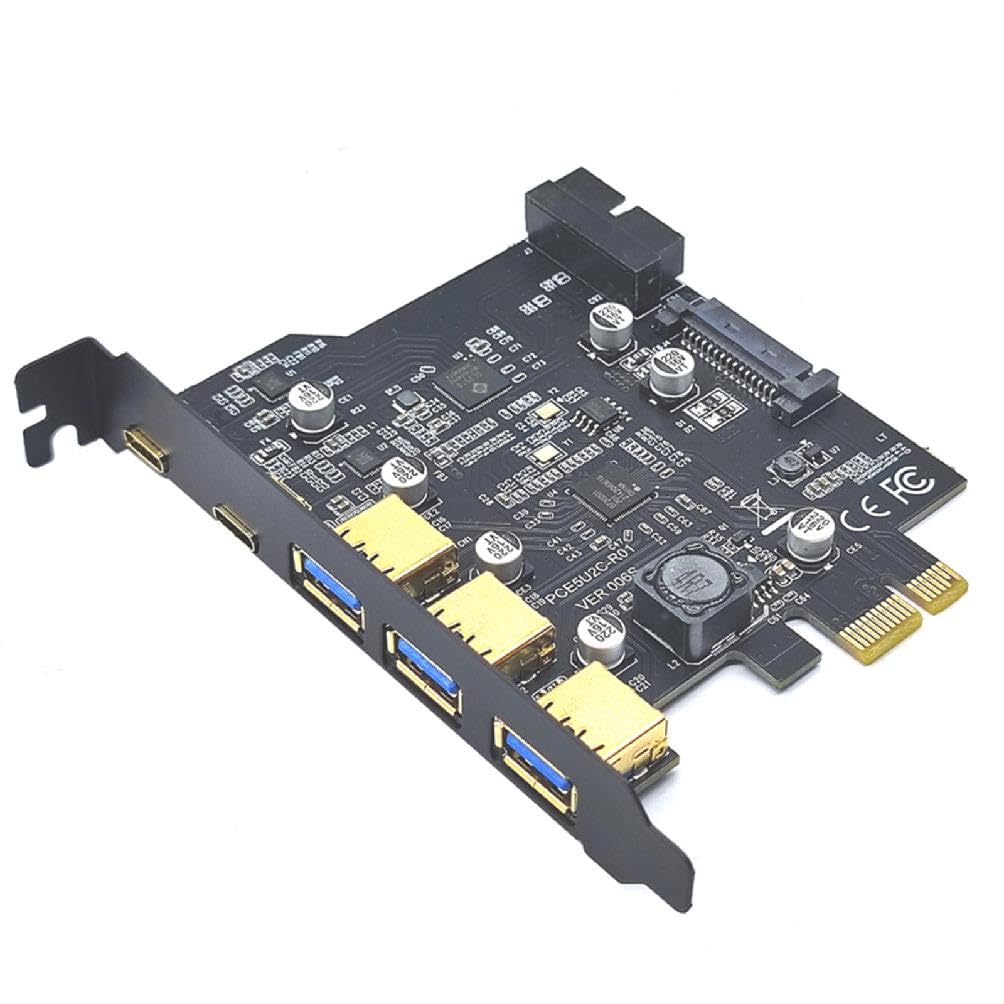 Type-C USB 3.2 Gen2 Cards with USB3.1 Connectors and Power - Your Device USB PCI Board