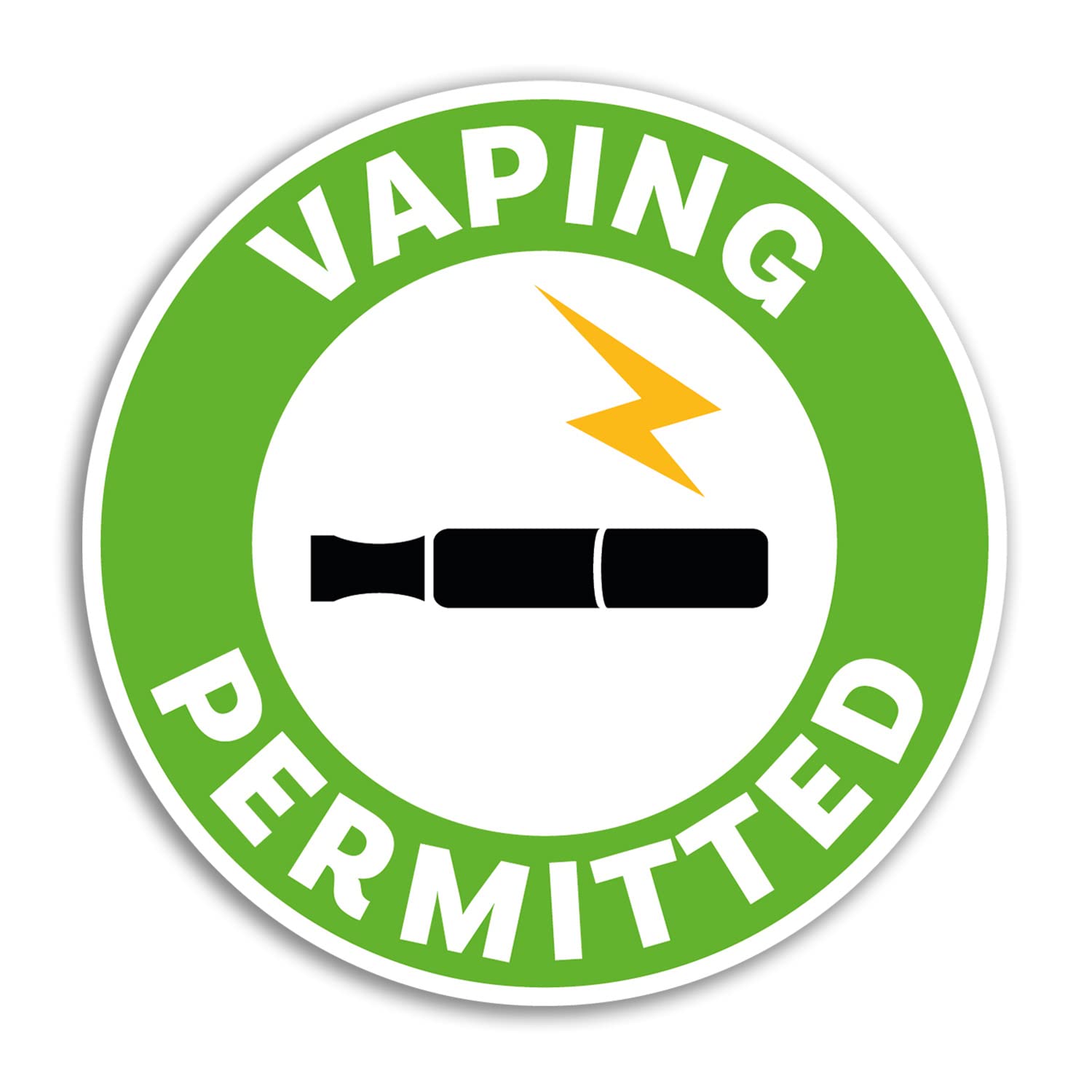 Dv Design Multi 2 X 10Cm Vaping Permitted Sign Vinyl Stickers - Warning Vape Zone Allowed Office Workplace Health & Safety Gift #78818