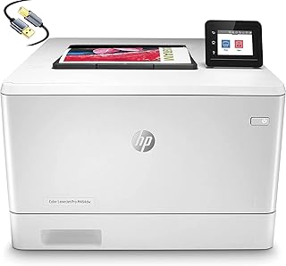 HP Color Laserjet Pro M454dw Wireless Laser Printer for Home Office, Print only, 2.7" Touchscreen Display, 28 ppm, 600x600 dpi, 8.5x14, 512MB RAM, Auto Duplex Printing, Ethernet, Cbmou Printer Cable