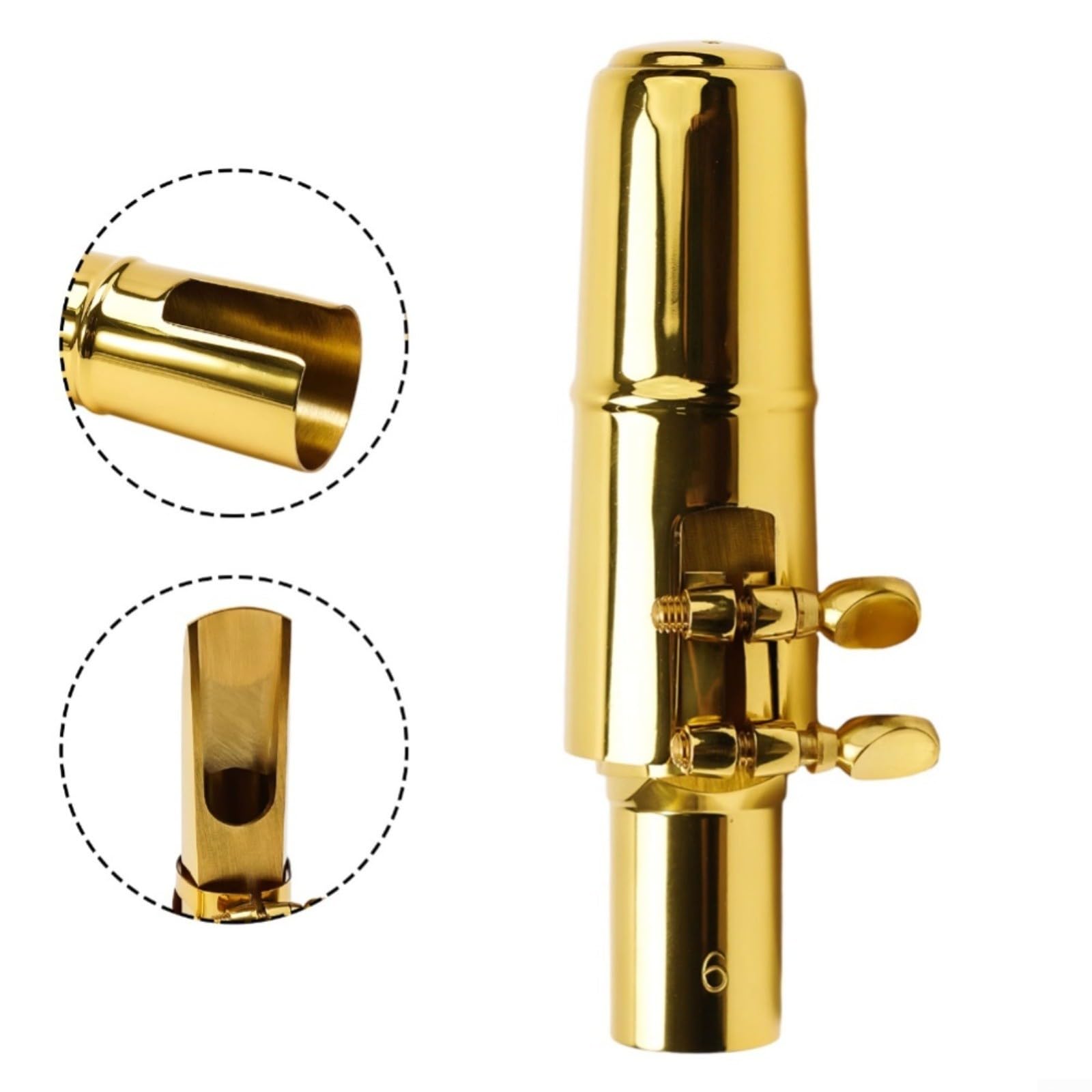 Boquilla de metal para saxofón tenor tamaño 5-9 con ligadura y tapa para un rendimiento profesional