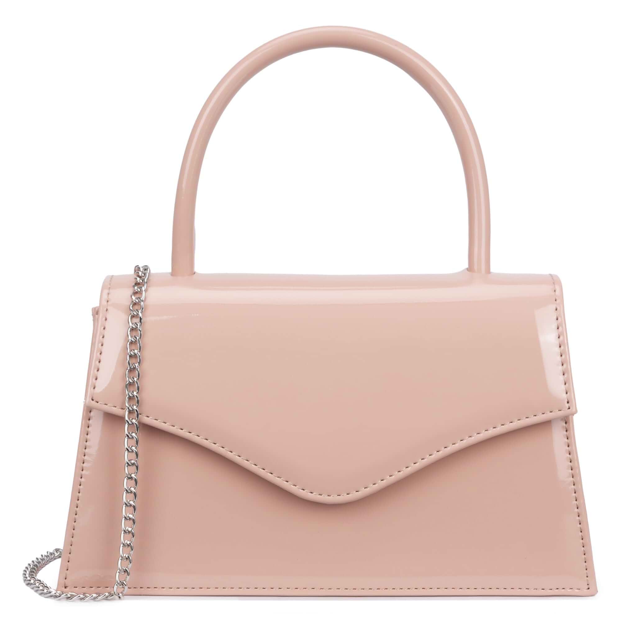 Clutch Purses For Women Patent leather Evening Bag Top Handle Wedding Prom Bridal Cocktail Formal, Shoulder Chain, Bridesmaid Gift for Women