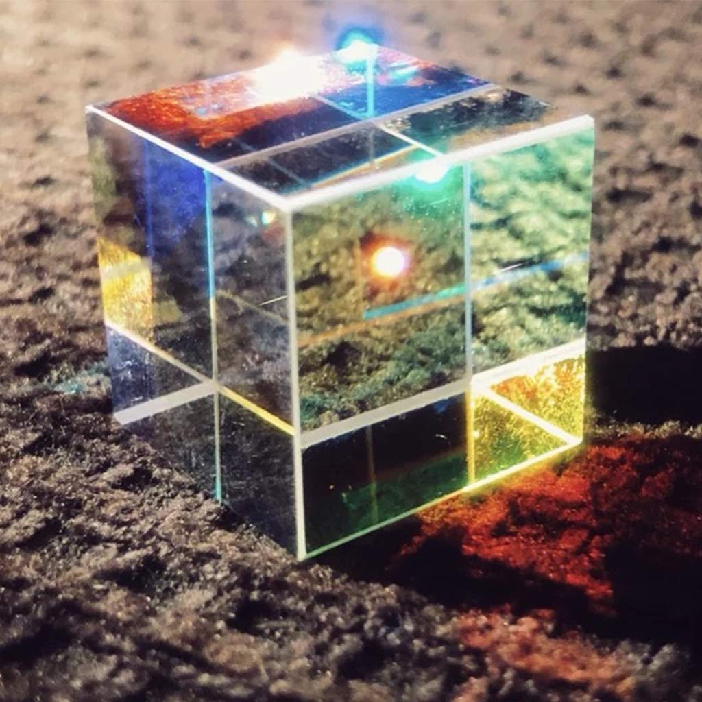 Coloré Combiner Splitter Croix Cube Dichroïque RVB Prisme Optique Triangulaire En Verre Optique Pour Enseigner Lumière Physique Du Spectre 20mm