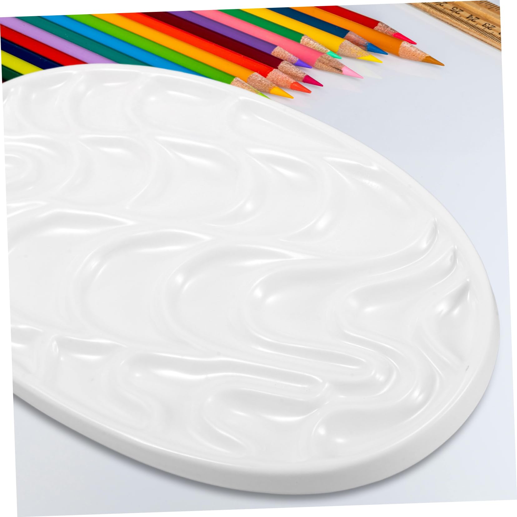 Palette Vague Peinture Céramique Aquarelle en Blanche