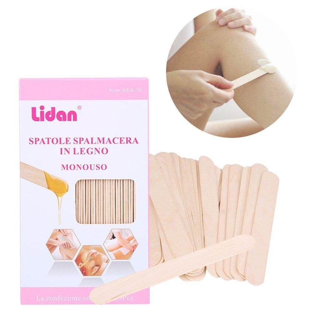 Wooden Wax Spatula, 50pcs Tongue Depressor Disposable Facial Mask Hair Remove Cream Applicator