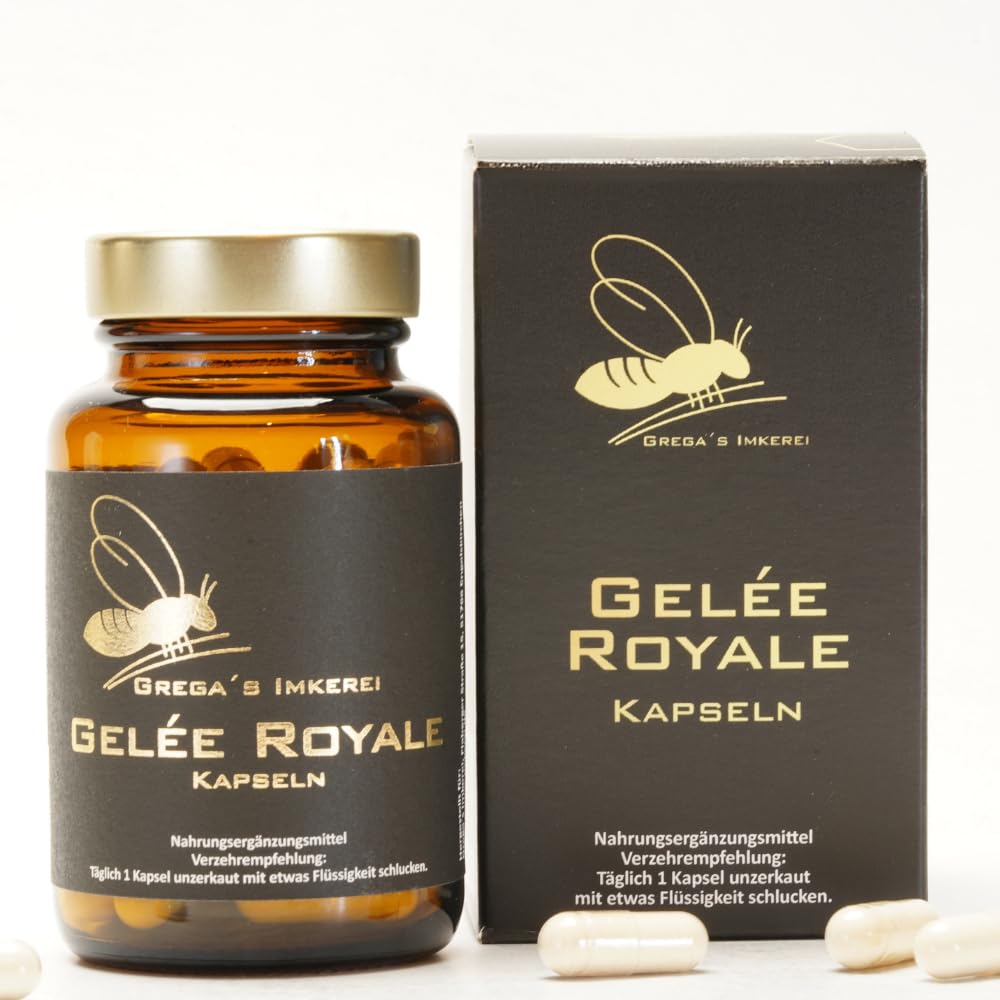 Gelée Royale Kapseln 350 mg 60 Stück (36,3g) Premium Bienenprodukt in pflanzlicher Kapselhülle Nahrungsergänzung ohne künstliche Zusätze Hochwertig & schonend verarbeitet (3x 60 Kapseln (180 Kapseln))