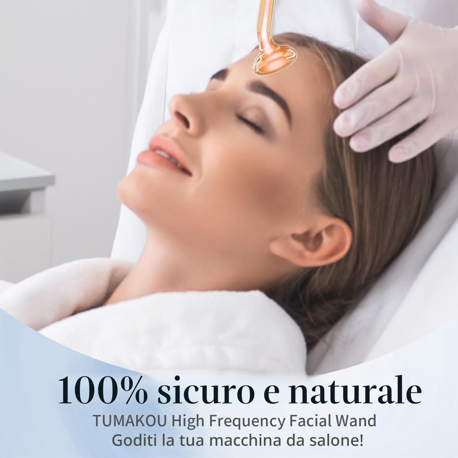 Portatile Alta Frequenza Viso Professionale - TUMAKOU 4 in 1 Elettroterapia Massaggiatore Facciale per Rimozione dell'Acne, Rughe, Linee Sottili, Gli occhi gonfi, Rafforzamento della pelle