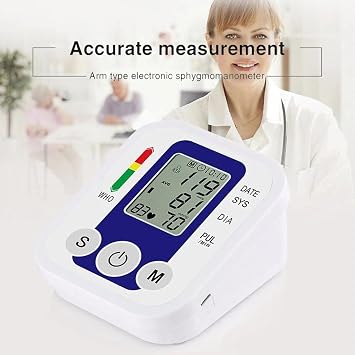 Blood Pressure Monitors Automatic Digital LCD Display Monitor Upper Arm BP Cuff Machine Heart Rate Monitor for Home and Professional Use