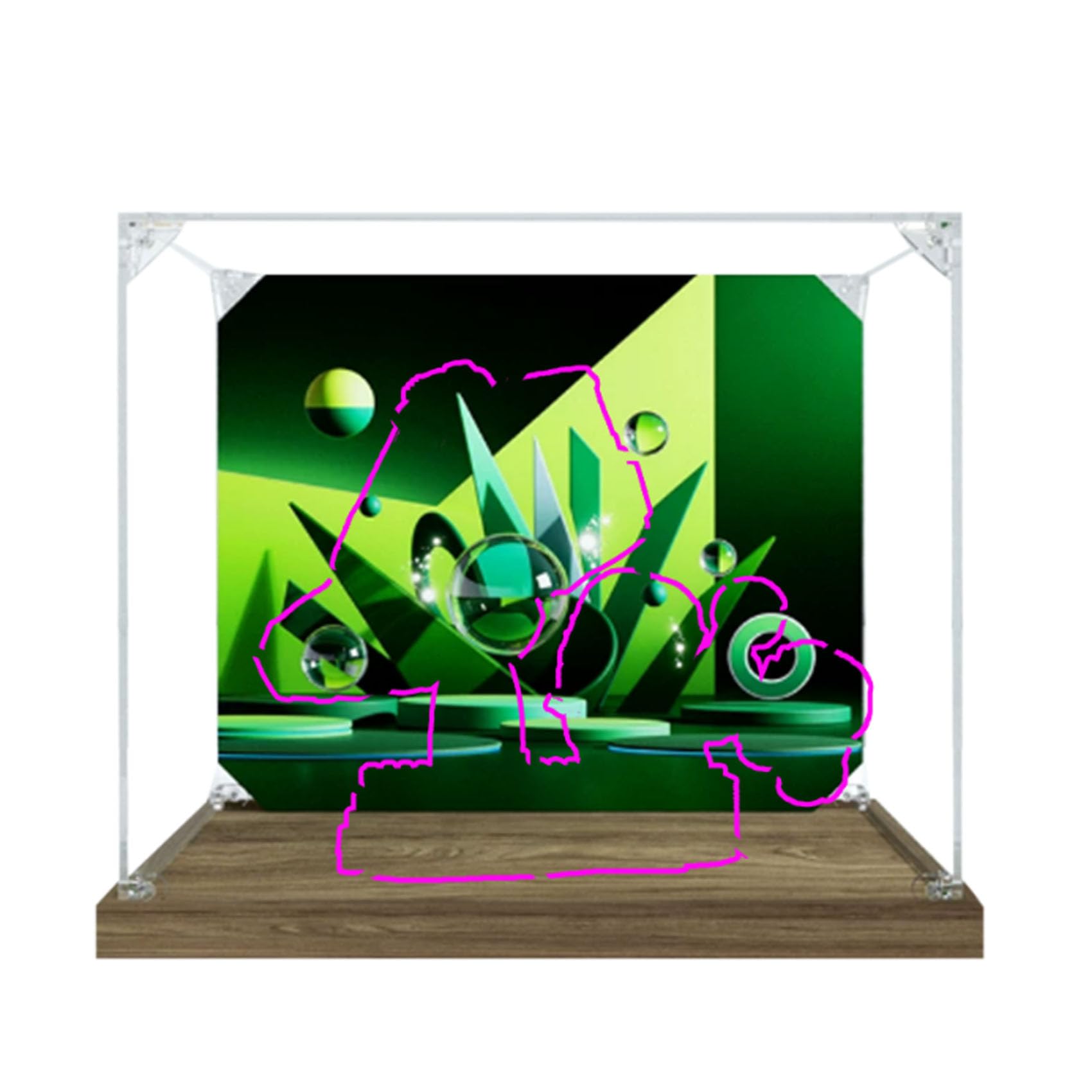 Acrylic Display Case for Le-go 43025 Sneakers Model, Dustproof Display Box (display box only) (background 3mm-B)