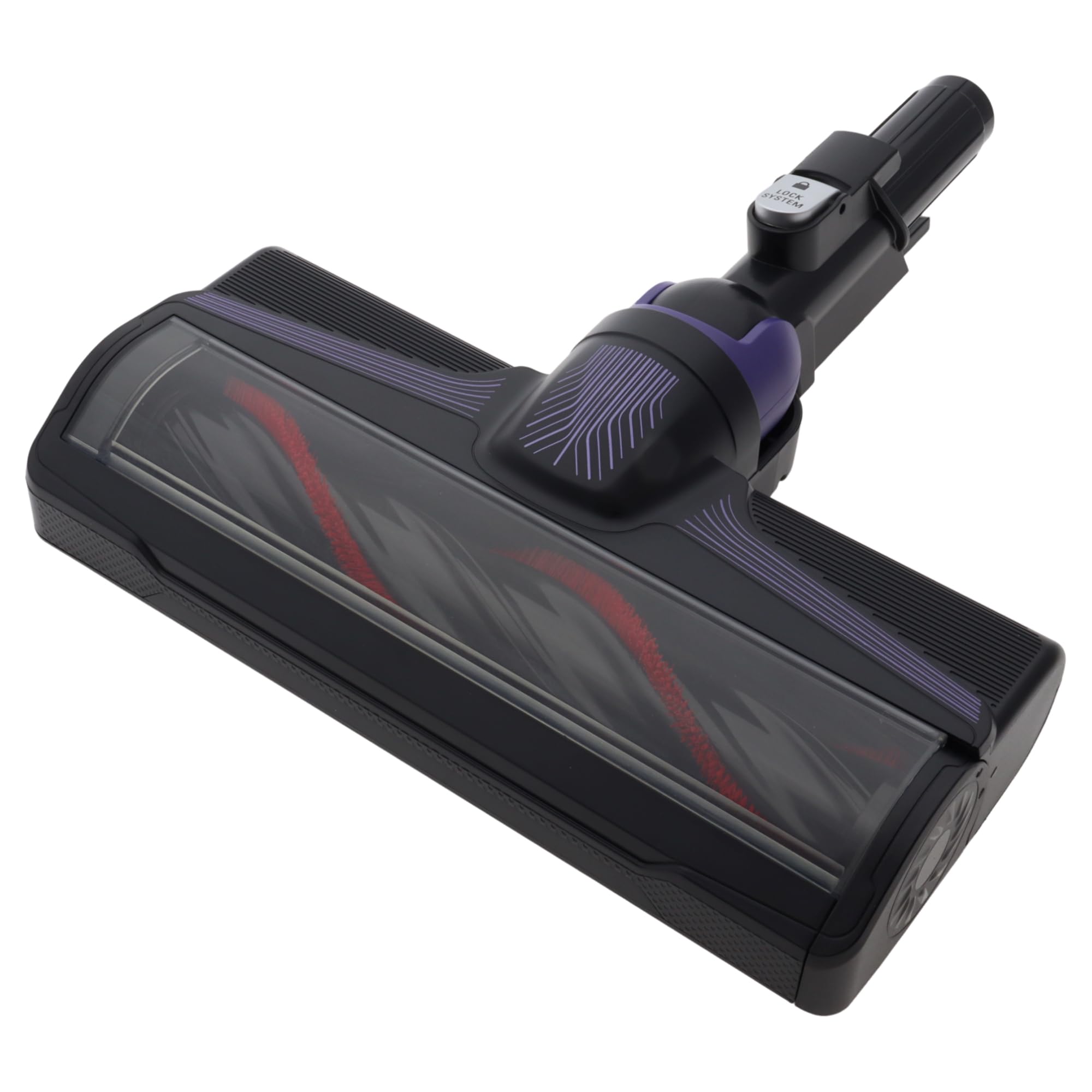 จากบนลงล่าง view of the brush head with the 'LOCK SYSTEM' visible on the handle connection.