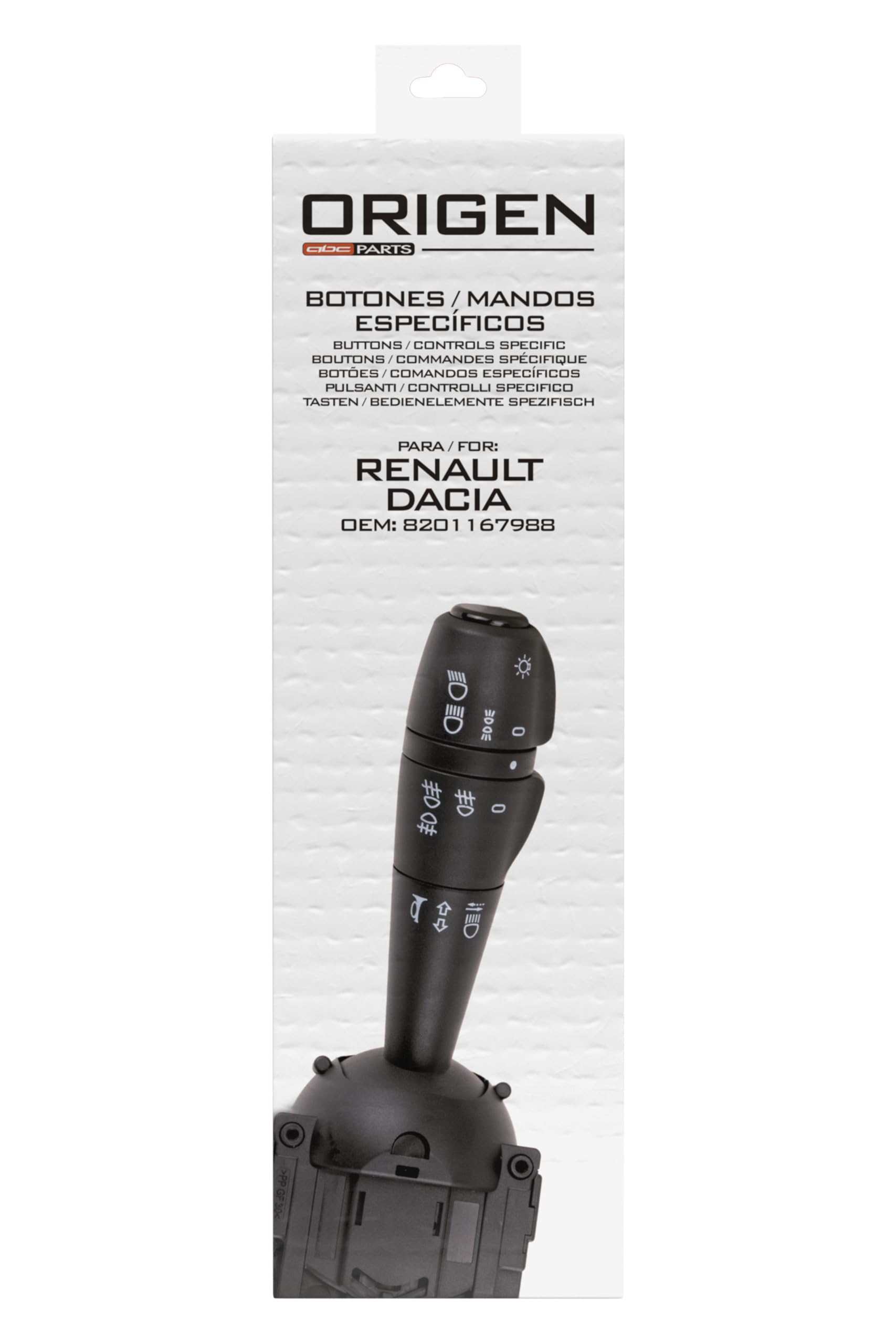 Origen Palanca de Recambio de las Luces e Intermitentes para RENAULT/DACIA nº Ref. OEM: 8201167988