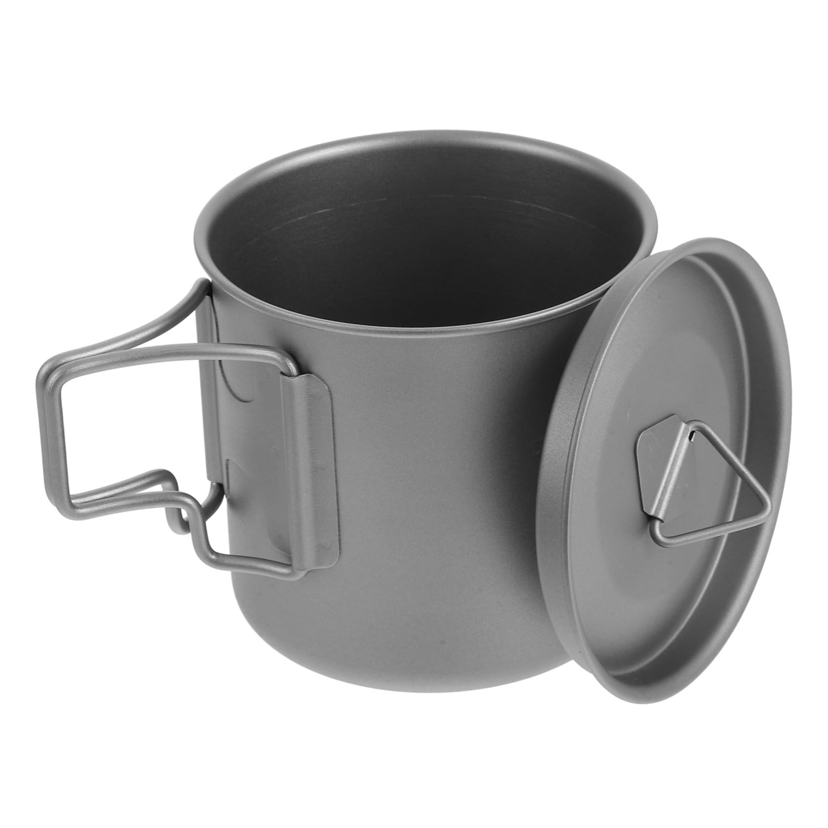 Tasse de Camping et Design Monoparoi en Titane Légère avec Poignée Pliable pour Pique-niques en Plein Air et Utilisation Bureau