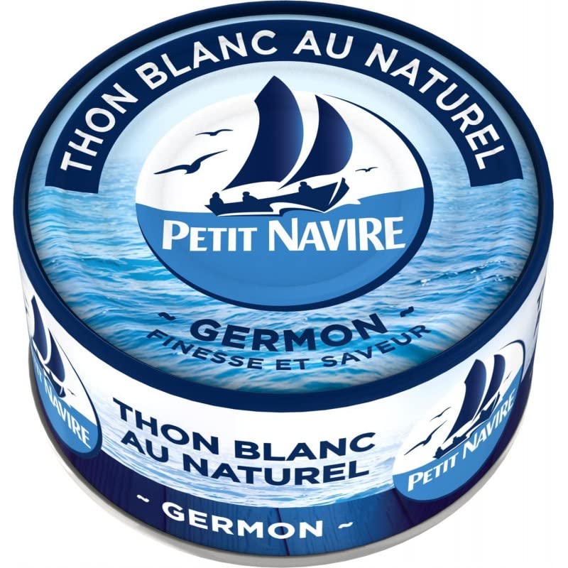 PETIT NAVIRE - Thon Blanc Naturel en Conserve - 140g - Saveur Authentique - Idéal pour vos repas-éclairs - Riche en Protéines - Le Lot De 3