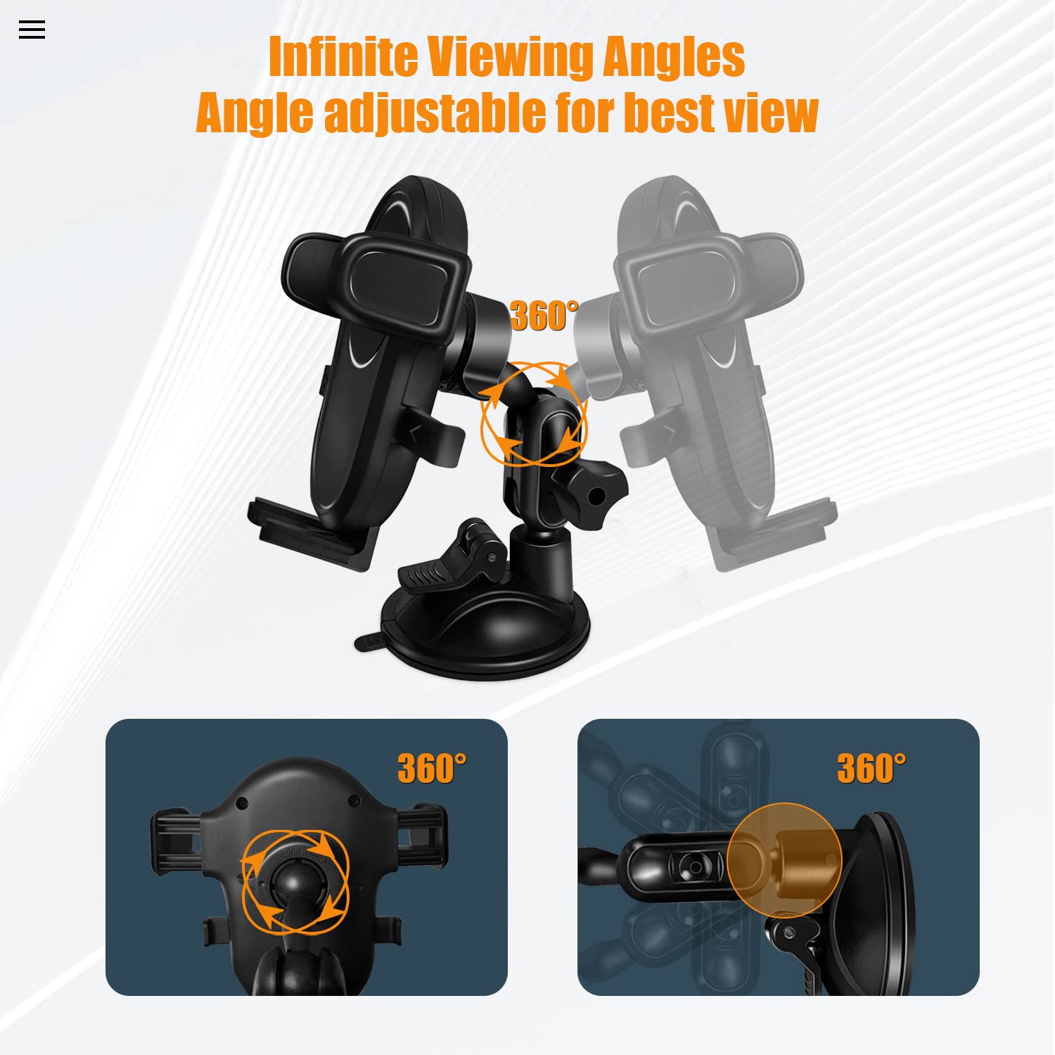 Universal Spiegel Handyhalterung Mit Saugnapf - 360° Drehbar Für Dusche & Reisen