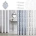 FMFUNCTEX White Grey Curtains for Living Room 84 Inch Long Damask Print Curtains Classic Floral Pattern Window Curtain Panels for Bedroom with Total Privacy Grommet Top 2 Pcs