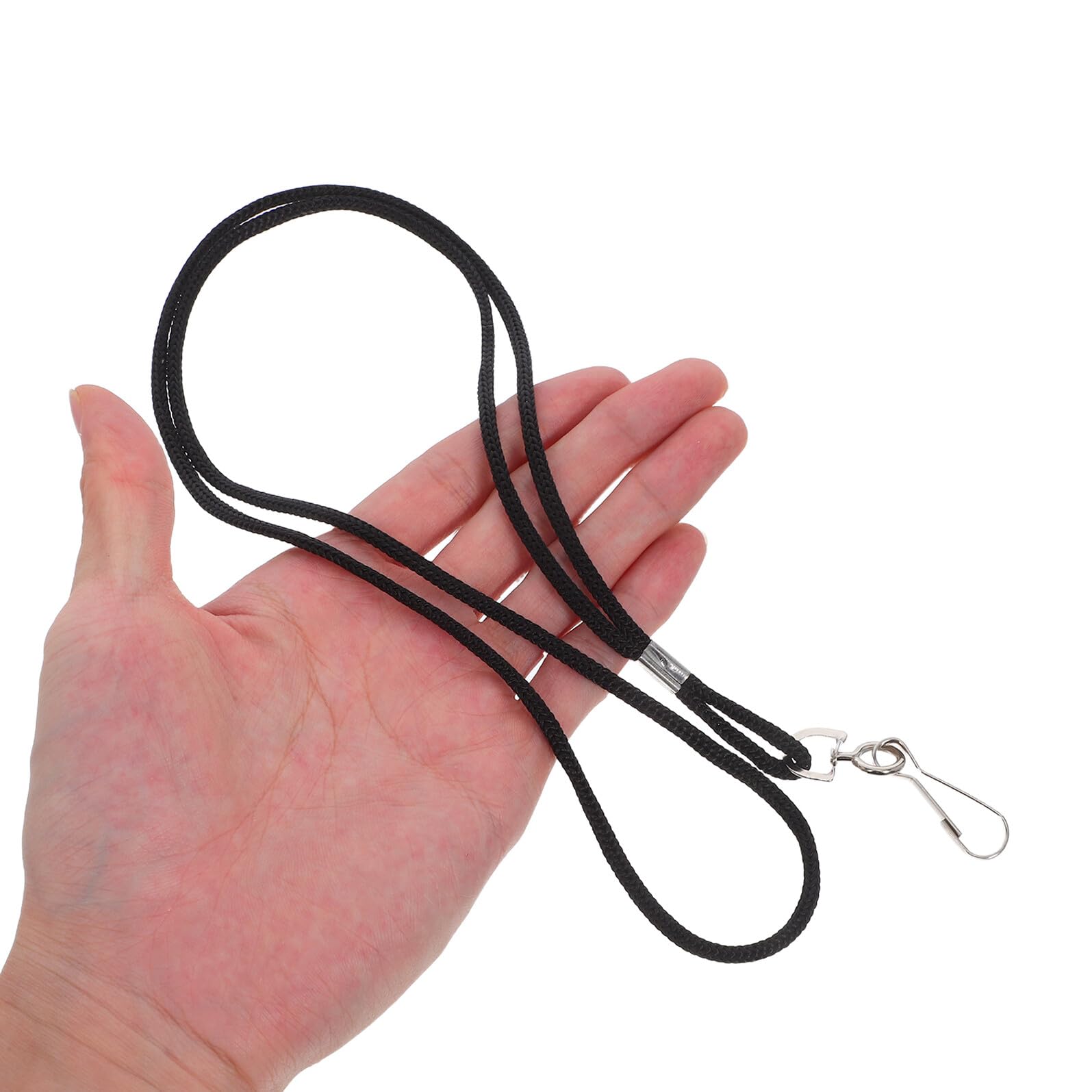 Cordon pour Badge Noir 100 Pièces en Polyester avec Clip | Lanières Porte-badges avec Boucle Détachable, pour Cartes D'identité et Badges, Usage École et Bureau