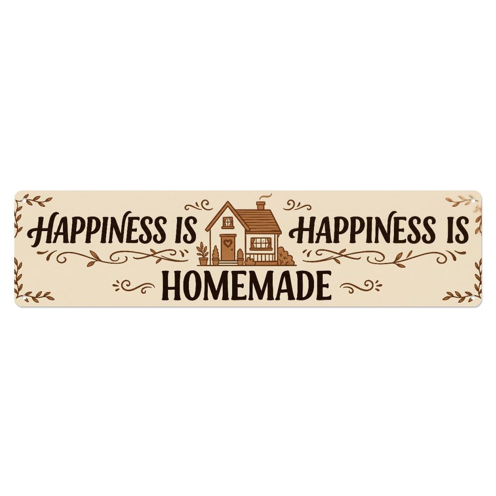 Fyrn Style Happiness Is Homemade Cozy Positive Metal Tin Sign