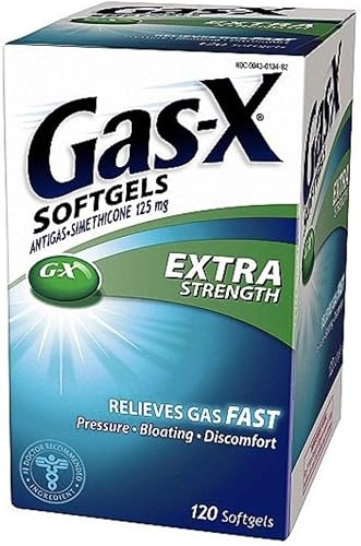 Gas-x Extra Strength , 120 cápsulas blandas, gas, hinchazón, alivio de simeticona, 125 mg