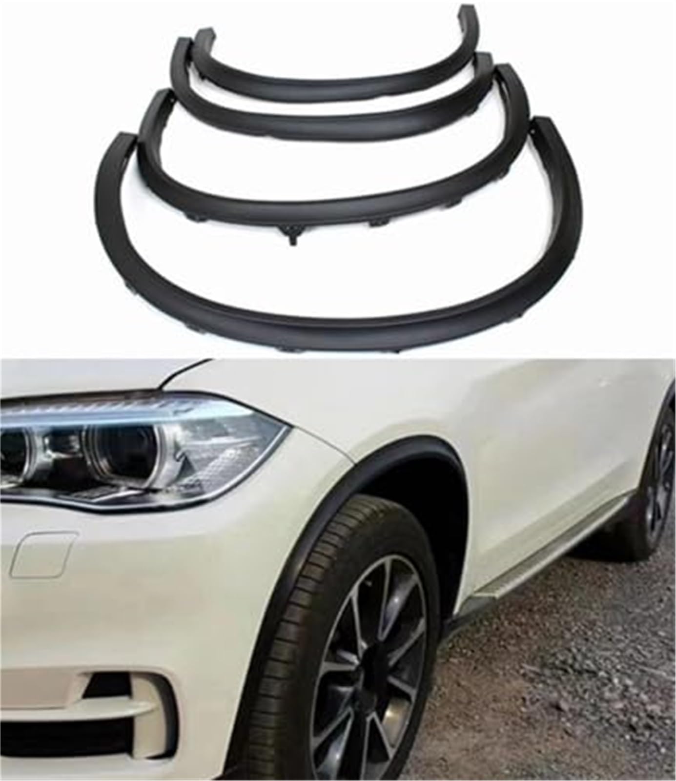 Dla BMW, E70 X5 SUV 2007-2013 4 szt. Czarne szerokie nadwozie